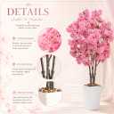Artificial Cherry Blossom Tree 6FT Tall Pink Fake Sakura Flowers Tree, Fake Plants Indoor Decor for Spring Living Room Home House Entryway Bedroom Office Inside Wedding Party Valentine's Day