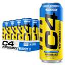 C4 Performance Energy Drink | Zero Sugar Carbonated Preworkout Energy | 200mg Caffeine with Beta Alanine | Frozen Bombiscle | 16 Fl Oz (12 Pack) | Best By: 08/2026