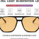 PORADAY Retro Aviator Sunglasses for Women Men Trendy Classic 70s Square Frame Sun Glasses Vintage Aviators Shades (Black/Orange)