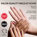 Glamnetic Press On Nails - Sanded | Short Almond Nude Fake Nails with Raised Gold Shell Accents, Salon Quality Summer Nails | 15 Sizes - 30 Nail Kit with Glue