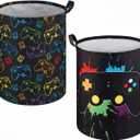 Zhehao 2 Pcs Gamer Laundry Basket Boys Kids Laundry Hamper Gamer Room Decor Gaming Storage Basket Hamper Clothes Organizer Nursery Toy Storage Bin for Gifts Bedroom Bathroom Decoration(Stylish)