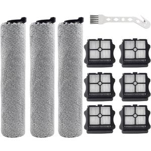 3 Pack Brush Rollers + 6 Pack Vacuum Filters Replacement for Tineco iFloor 3 and Floor ONE S3 Wet Dry Vacuum Cleaners