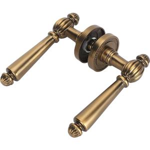 Quiet Bronze Door Handle Lock, Copper Core, Antique Finish, Safety and, Install Kit Included, Entry Lock with Two Keys, Reversible for Right & Left Side
