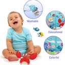 2 x bebe mondo Fish Crinkle Baby Books 0-6 Months, Newborn Infant Tummy Time Toy High Contrast Sensory Baby Toys 6 to 12 Months Touch Feel Books, Shower for Boy Girl 1 Year Old, Shark