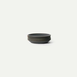 MORA Small Plates Set of 4, 6.5 inch Ceramic Pottery Dessert Plates - Microwave, Oven and Dishwasher Safe - Liquorice
