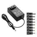 Kado Power Adapter 12V-2A 1.5A 1.25A 1A AC/DC Power Cord 5.5x2.1mm with 8 Tips Made for Sceptre Monitor, Echo Smart Speaker & Display, Webcam, Router, Mini PC, Projector, CCTV, Bluetooth Speaker