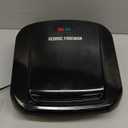 George Foreman 4-Serving Removable Plate Electric Grill and Panini Press, George Tough Non-Stick Coating, Drip Tray Catches Grease, Black