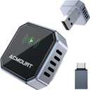 Acmount 2 in 1 Wireless Carplay Adapter & Android Auto 2026 Upgrade Wired CarPlay to Wireless, Fast Auto-Connect, Mini USB Design, Plug & Play Wireless Dongle for iPhone 6+ / Android 11+ (Silver-Gray)