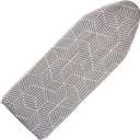 Over The Door Ironing Board Cover 13 x 37 inch, Small Iron Board Cover w Heat Reflective 3 Layers Thick Padding with Hook and Loop Fasteners (Gray Cube)