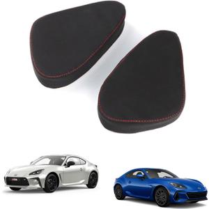 KUNGKIC for Toyota GR86 Subaru BRZ 2022 2023 2024 2025 Soft Knee Cushion Car Knee Leg Pillow Pad for Driver Seat & Passenger Seat Automotive Interior Accessories 9002 Color Italian Top Suede Red Line