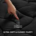 SLEEP ZONE Cooling Queen Mattress Topper, Premium Zoned Cool Mattress Pad Cover, Padded Mattress Protector Breathable Washable, Deep Pocket 8-21" (Black, Queen)