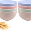 Unbreakable Cereal Bowls - 24 OZ Wheat Straw Fiber Lightweight Bowl Sets 8 - Dishwasher & Microwave Safe - for,Rice,Soup Bowls