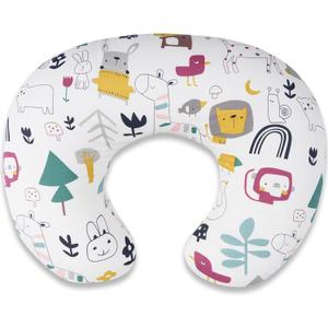 Nursing Pillow, Ergonomic C-Shape for Breastfeeding & Bottle Feeding, Standard Size Breathable with Washable Cover, Hypoallergenic,Tummy Time & Sitting Support (Lion White)
