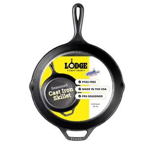 Seasoned Cast Iron Skillet - PFAS-Free, Non-Toxic Cookware - Use with an Oven, Stove, Grill, or Campfire - Naturally Non-Stick & Oven Safe