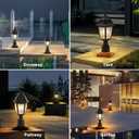 Solar Post Lights 2 Pack, Motion Sensor Post Lantern Without Pier Mount Base, Waterproof Solar Powered Pole Light Fixture for Patio Yard Garden