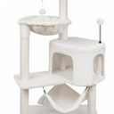 YUNIQUE 39.4'' Cat Tree with Cat Condo and Big Hammock, Beige