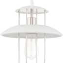Kira Home Cullen 12" Industrial Farmhouse Metal Cage Hanging Ceiling Lantern Pendant Light, Adjustable Height, White + Brushed Nickel Finish