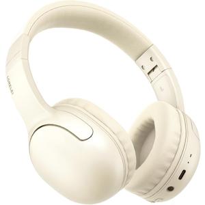 LORELEI B-E5 Kids Bluetooth Headphones, Wireless Headphones for Kids, Foldable 40H Playtime, Built-in mic, On Ear Headsets for Child/Teens/School/Tablet(Beige White)