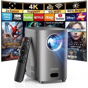 [Electric Focus] Projector with WiFi and Bluetooth, 1080P Outdoor Projector with Carry Bag, Portable Movie Projector with Zoom, 4K Supported Home Theater Projector UP to 300" for Phone/TV Stick/PC