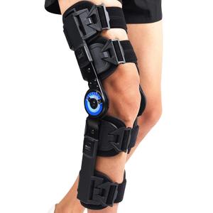 Orthomen Post Op Knee Brace, Hinged ROM Knee Brace for Recovery Stabilization, ACL, MCL and PCL Injury, Adjustable Medical Orthopedic Support Stabilize for Men and Women (Universal, Black/Blue)