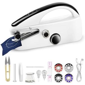 Handheld Sewing Machine, Easy to Use Portable Electric Mini Sewing Machines for Beginners with Two Speeds, Travel and DIY