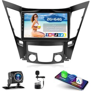 2+64G Radio for Hyundai Sonata 2010 2011 2012 2013 2014 CarPlay Car Stereo Android 15 9'' Touch Screen Android Auto GPS AHD Backup Camera