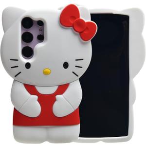 Cartoon Case for Samsung Galaxy S24 6.2", Fashion Cute 3D Cute Kitty Kawaii Soft Silicone Animal tective Gel Shockof Gel Back Cover for Kids Women Girls Boys (Kitty-3, S24 6.2")