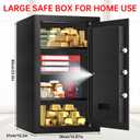 5.2 Cub Large Home Safes Fireproof Waterproof, Anti-theft Fire Safe with Programmable Keypad, Spare Keys and 3 Removable Shelves, Digital Home Security Safe Box for Home Document Money Valuables