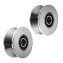 Sliding Gate Rollers Stainless Steel V Groove Wheel Heavy Duty Cable Pulley Block V Shaped Rail Gate Wheels Quiet and Smooth Operation Plate Caster with Bearing for Barn Door Track 2PC