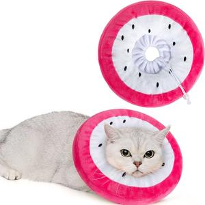 ANWA Adjustable Cat Cone Collar Soft, Cute Cat Donut Collar After Surgery, Kitten Recovery Cones to Stop Licking (Small (under 7 lbs))
