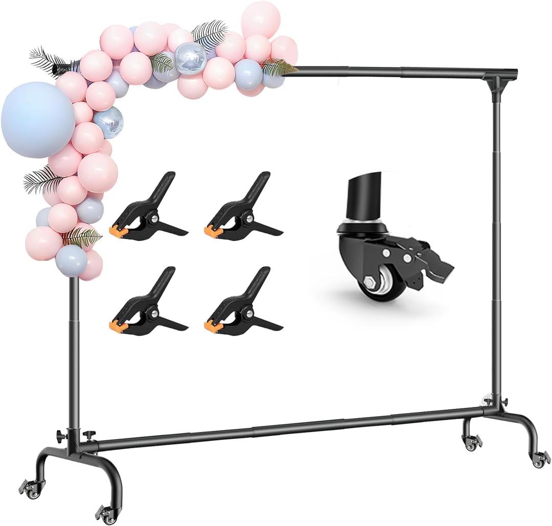 MOUNTDOG Photo Studio Backdrop Support System, 10FT Adjustable Photography Background Stand Kit with Backdrop Clamps, 2 Sandbags, and Carrying Bag for Portrait & Studio Photography Black-White