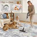 Area Rugs for Living Room: 7x9 Abstract Washable Rug Modern Neutral Large Soft Stain Resistant Non-Slip Backing Machine Table for Bedroom Dining Room Indoor Home Office Carpet - Blue Grey
