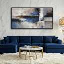 Blue Abstract Wall Art for Living Room - Navy Blue Abstract Canvas Artwork for Wall, Large Modern Framed Pictures for Office, Bedroom Blue Paintings Wall Decor 24×48IN