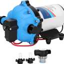 12V Pump, 5.5GPM Diaphragm Water Pump, 60Psi 1/2MNPT Connection,Self Priming Up to 10 Feet .Ideal for Sprayer and Pressure Washing (Blue)