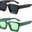 OZPYKAE Thick Square Sunglasses,Men Women Retro Chunky Rectangle Shades UV400 Protection Glasses