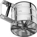 Flour Sifter 3 Cup for Baking, Crank Sifter with Professional Fine Mesh Baking Sifter Flour, One Hand Press Stainless Steel Flower Sifter, Excellent Flour Sieve Baker Dusting for Quick Sifting Omesata