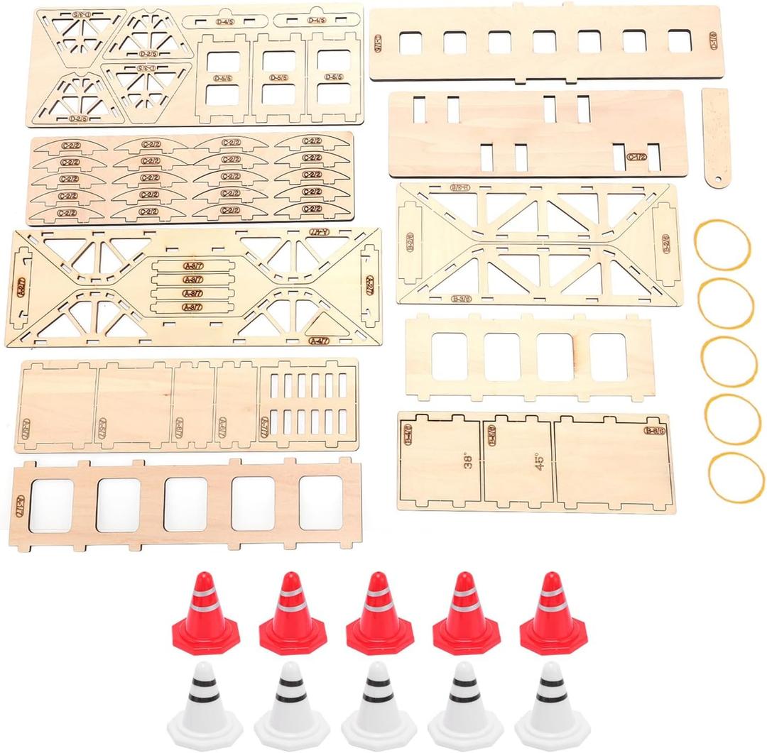 RiToEasysports RC Crawler Course, RC Crawler Obstacle Course Wooden High Density Board Road Block Set for LDARC X 1:43 Scale