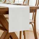 Laolitou White Table Runners 90 Inches Long, Burlap Linen Texture Farmhouse Boho Table Runner, Rustic Dining Table Decor Long (13x90 Inches, White)