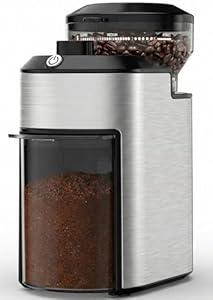 LOSRSWA Burr Coffee Grinder, Stainless Steel, 25 Grind Settings, Anti-static, 1-10 Cup Capacity For Espresso, French Press & Drip Coffee AB-L0866 (Black)