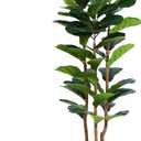 5ft Fake Fiddle Leaf Fig Tree, Realistic Fake Plants with Natural-Looking Trunk, Evergreen Faux Plants Indoor for Home & Office Decor3 Poles, White Pot