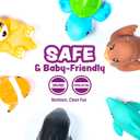 Tub Works Marine Mold Free Bath Toys, 6 Pack | Sealed, No Hole Bath Toys Design Keeps Moisture Out | Soft, Squeezable & Float on Water | Easy-Grip Baby & Toddler Bath Toy Set | Great Baby Pool Toys