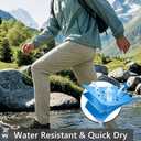 BLUE CHILL Mens Hiking Pants with 4 Zipper Pockets Stone 36W30L