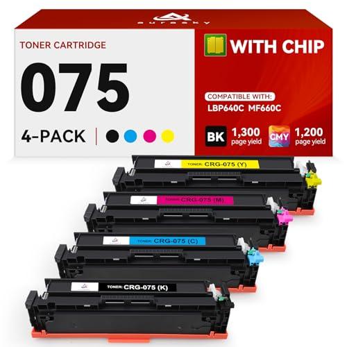 075 Toner Cartridges Set Compatible Replacement for Canon 075 075H Cartridge Works with Canon Color imageCLASS MF660 MF660C MF662Cdw MF663Cdw MF665Cdw LBP640 LBP640C LBP646Cdw LBP647Cdw Printer 4-Pack