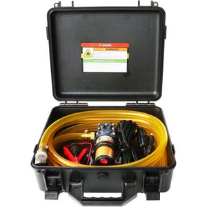 12V 75W Fuel Transfer Pump Kit, 110GPH Gas Transfer Pump with High Elastic Fuel Pipe & 2 Power Cables, Great for Vehicles, Boats, Equipment, Gasoline, Diesel (110GPH, SET)