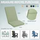 Adirondack Chair Cushions Set of 2 - Removable Covers, Water-Repellent & Fade-Resistant Faux Linen, Securing Straps, Non-Slip Bottom, Fit for Most Outdoor Adirondack & Rocking Chairs - Sage Green