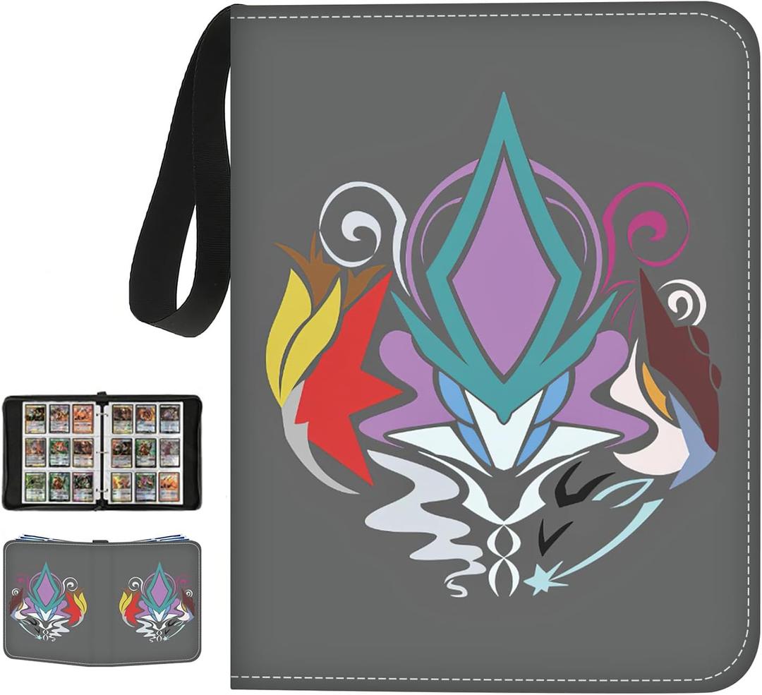 9 Pocket Trading Card Binder with Zipper Comes with 50 Pages of 9-Slot Card Sleeves, Holds 900 Cards, Fits Standard Size Trading Cards, Compatible with TCG, MTG, Sports Cards