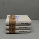 AuldHome Design Faux Book Stack: Collect Beautiful Moments Decorative Book Set w/Burlap Ribbon Wrap