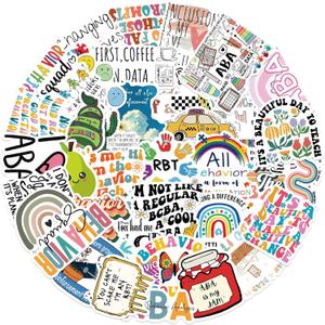 7 x 50Pcs Cartoon ABA Stickers for Kids, Applied Behaviour Analysis Vinyl Waterproof Sticker for People Who Care About Children with Autism Water Bottle,Journaling Party Supply Decor for Teens Adults