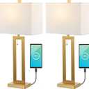 JONATHAN Y JYL1126B-SET2 Sabrina 28.5" Vintage Industrial Iron LED Table Lamp with Pull-Chain and USB Charging Port Mid-Century, Minimalist Bedside Desk Nightstand Lamp (Set of 2)