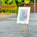 20"L x 26.75"W x 56.5"H Large Easel Stand for Display, Adjustable Heigh Metal Gold Easel Stand with Chain Support, Heavy Duty Easel for Mirror, Sign, Wedding, Picture Frame. (No Installation Required)